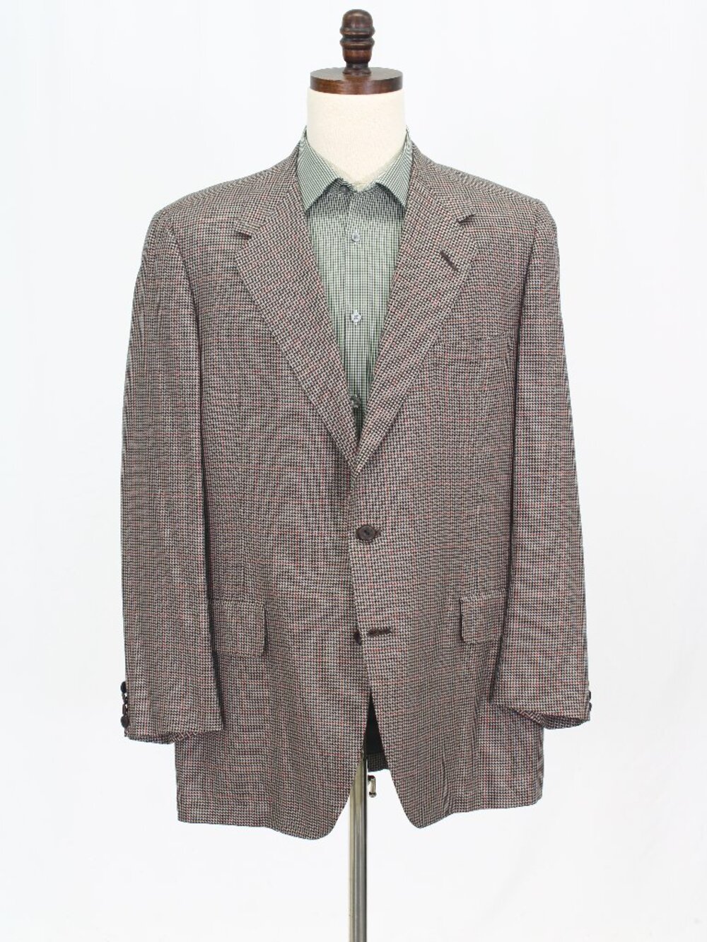 Oxxford Clothes 44L Gray Blazer Sport Coat Jacket 2-Button Check W571